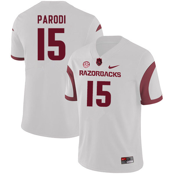 Men #15 LaDarrius Bishop Arkansas Razorbacks College Football Jerseys Sale-White